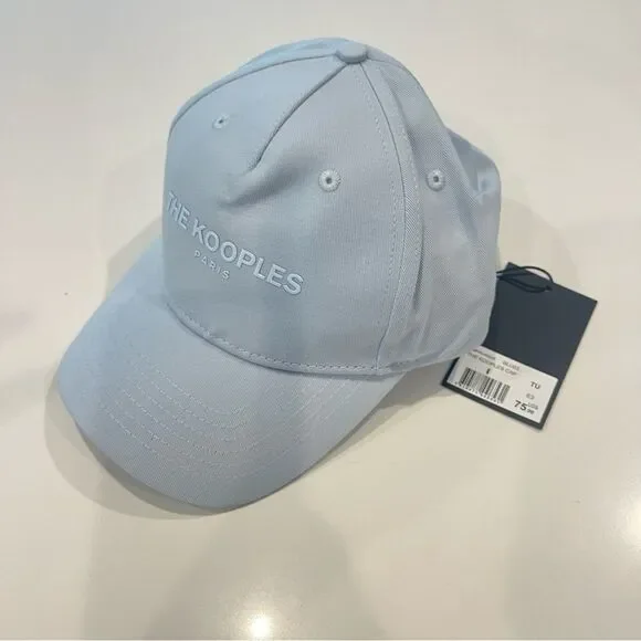 The Kooples Light Blue Logo Print Baseball cap hat NWT